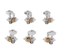 Sonew Cheville de Réglage de Cordes de Guitare en or, 6 Pièces e Réglage Ouverte en Métal, Ensemble de Têtes de Machine pour Acoustique et électrique (SILVER)