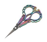 Sonew Ciseaux à Broder Rétro en Acier Inoxydable avec Pointe Pointue pour Couper dans l'artisanat, la Couture et l'art (Couleur Ti colorée)
