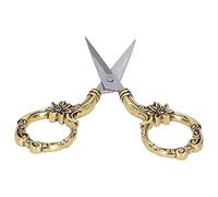 Sonew Ciseaux à Fleurs Vintage - Ciseaux Européens de Bricolage pour Broderie et Couture, Design Rétro à Collectionner (GOLD)