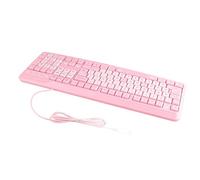Sonew Clavier câblé USB élégant avec Hauteur Réglable et Saisie Efficace pour Le Bureau à Domicile et Les Jeux - Design Ultra-Mince Noir et Rose (Pink)