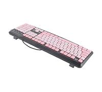 Sonew Clavier câblé USB élégant avec Hauteur Réglable et Saisie Efficace pour Le Bureau à Domicile et Les Jeux - Design Ultra-Mince Noir et Rose (Poudre Noire)