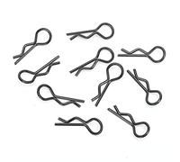 Sonew Clips de Coquille de Voiture RC Metal Premium avec Conception de Forme R Sécurisée pour 1/5 1/6 /8/10 RC Modèles, Couleur or, Ensemble de 10 (BLACK)