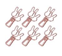 Sonew Clips Lapin Mignons 100 Pièces, Petits Clips Métalliques Ajourés à Serrage Solide pour Documents, Vêtements et Plus Encore (or rose)