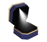 Sonew Coffret Cadeau de Luxe à LED Bleues avec Présentoir à Bijoux éclairé au Fini Mat pour les Propositions de Fiançailles