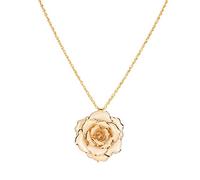 Sonew Collier en Or 24 Carats avec Pendentif Rose Rose Véritable 30 Mm pour Femme, Fille, Maman et Petite Amie, pour Mariage, Saint-Valentin, Anniversaire, Fête des Mères, Noël