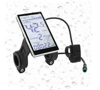 Sonew Compteur de Vitesse électrique pour vélo, 5 Broches, étanche, Ordinateur de vélo pour 24 V, 36 V, 48 V, 60 V, Compteur kilométrique avec Grand écran LCD pour Homme, Sports de Plein air Argenté