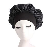 Sonew Couvre-Cheveux Bonnet Bonnet de Sommeil Large Bandeau Chapeau de Nuit pour Femmes Bouclés Longs Cheveux Enveloppement Rester Toute La Nuit Tissu Doux Blanc Rose Violet Foncé (BLACK)