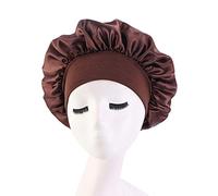 Sonew Couvre-Cheveux Bonnet Bonnet de Sommeil Large Bandeau Chapeau de Nuit pour Femmes Bouclés Longs Cheveux Enveloppement Rester Toute La Nuit Tissu Doux Blanc Rose Violet Foncé (Café)