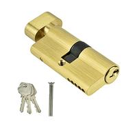 Sonew Cylindre de serrure de porte avec clés, antivol simple ouvert en cuivre de 65 mm, résistant à la corrosion et antirouille, adapté aux portes en bois, porte en aluminium