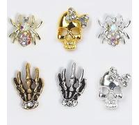 Sonew Décorations D'Ongles D'Halloween, Accessoires D'art D'Ongles Brillants en Alliage de Métal 3D avec des Images de Style Effrayant, pour Ongles, Coques de (Accessoires d'art d'Halloween)