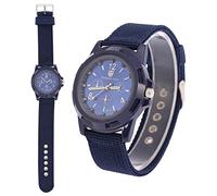 Sonew Électronique Numérique Montre-Bracelet Militaire Montre Mommes Armée Nylon Bande Sport Poignet Montres(Bleu)