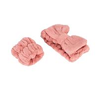 Sonew Ensemble Bandeau et Bracelet élastique Doux et Pelucheux avec Nœud Papillon pour Femme - pour le Maquillage et le Lavage du Visage