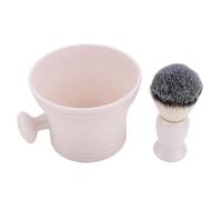 Sonew Ensemble de Blaireaux de Rasage avec Bol Brillant en ABS et Brosse en Nylon pour Salons de Coiffure à Domicile, Mousse Rapide (Ensemble 2 pièces)