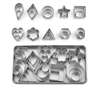 Sonew Ensemble de Couteaux en Acier Inoxydable, 30 Pièces, Différentes Formes, Boîte de Coupe en Métal Emballée pour la Cuisson de Gâteaux au Chocolat DIY