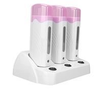 Sonew Ensemble de Machine à épiler 3pcs, Chauffe-Cire Portable avec Base Chauffante, Kit de Machine à épiler à la Cire électrique pour les Voyages à Domicile