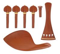 Sonew Ensemble de Pièces de Violon de Haute qualité, avec Mentonnière, Goupille d'extrémité, Cordier et Chevilles de Réglage, Remplacement des Raccords 4/4