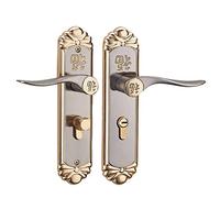 Sonew Ensemble de serrure de poignée de porte en alliage de zinc, cylindre européen de kit de serrure de porte à la maison de sécurité intérieure de style européen avec des