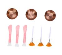 Sonew Ensemble de Spa pour le Visage 9 Pièces, 3 Bols à Mélanger en Acier Inoxydable, Brosses en éventail, 3 Spatules avec Finition Brillante, Design Ergonomique en Nylon Doux pou (Or Rose)