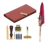 Sonew Ensemble de Stylos de Calligraphie Dip avec Stylo Plume, Outil de Laque et Coffret Cadeau pour Carnet de Notes en Relief (SP139006 vin rouge)