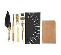 Sonew Ensemble de Stylos Plume élégant avec Ouvre-lettre Vintage et Porte-stylo sculpté, Idéal pour Collègues d'affaires, Amis et Enseignants (SP248033R Marine)