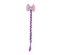 Sonew Extensions de Cheveux Tressées avec Bande de Caoutchouc, 2 Pièces, Postiches Tressées Colorées pour Filles, Décoration avec Nœud pour Enfants (PURPLE)