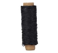 Sonew File de Couture à Cire à Plat 50 M, Fil de Couture en Cuir Pratique pour Réparation de Chaussures D'artisanat (BLACK)