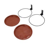 Sonew Fondage d'oiseaux à Oiseaux Montés sur Arbre Rouge en Cuivre Fonctionnel - Installation Facile et Anneau Métallique Lourde pour Arrière-Cour, Terrasse, Balcon - 2 Pots et Supports Inclus (2