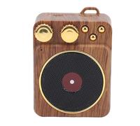 Sonew Haut-Parleur Rétro Haut-Parleur Portable Design Vintage Dos Magnétique Finition Grain de Bois Boutons en Métal 5W Son Compact 4-6H 5.0 Décor Cadeau