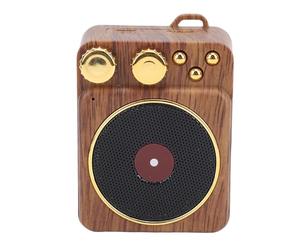 Sonew Haut-Parleur Rétro Haut-Parleur Portable Design Vintage Dos Magnétique Finition Grain de Bois Boutons en Métal 5W Son Compact 4-6H 5.0 Décor Cadeau