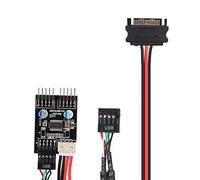 Sonew HUB d'extension USB 2.0 Double 9 Broches avec Câble d'alimentation, Ports Mâle à 2 Mâles, Compatible avec Divers Appareils