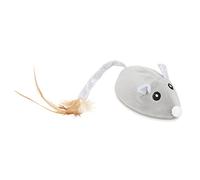 Sonew Jouet de Souris de Chat Interactif avec Chargement USB et Conception Réaliste, Souris de Chaton en Mouvement Automatique avec Queue de Plumes, Jeu Sûr en Salle