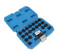 Sonew Kit de Clés d'écrou de Verrouillage de Roue, 22 Pièces, Ensemble d'adaptateurs de Douilles Résistants à Haute Résistance pour Série F F01 F02 F03 F10 F11