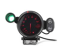 Sonew Kit de Compteur de Vitesse de Tachymètre LED 12V 80mm 3,75 Pouces avec Fonction d'éclairage et de Mémoire (Lumière rouge)