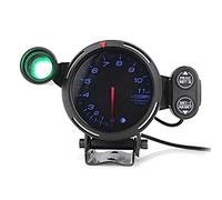 Sonew Kit de Compteur de Vitesse de Tachymètre LED 12V 80mm 3,75 Pouces avec Fonction d'éclairage et de Mémoire (lumière bleue)