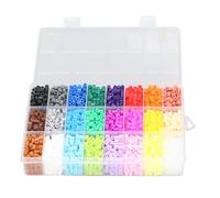 Sonew Kit de Perles de 5mm, 6300 Pièces, 24 Perles de de Couleurs pour Enfants, avec 3 Papiers Blancs et 12 Papiers Colorés, DIY