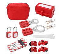 Sonew Kit de Verrouillage D'étiquette de Verrouillage, avec Cadenas de Verrouillage de Disjoncteur Moraillons étiquettes Loto Clips de Verrouillage pour Produits Chimiques Industriels électriques