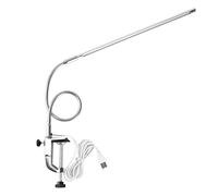 Sonew Lampe de Bureau, Lampe de Beauté USB Tattoo Avec Pince pour Lampes de Table À Led Ajustables pour Manucure, Extension de Cils, Manucure pour Sourcils, 18w, Perle de Lampe 48pcs (Argent)