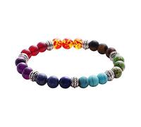 Sonew Lava Perlé Bracelet 7 Chakras Élastique Corde Pierre Naturelle Yoga Perles Bracelets Bracelet pour Hommes Femmes