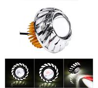 Sonew 【Lentille de Projecteur LED Lentille de Projecteur LED de Phare Simple Halo Angel Devil Eye Spot Light (WHITE)