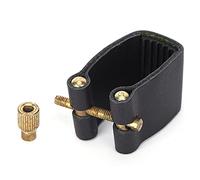 Sonew Ligature de Saxophone en Cuir PU pour Embout de Saxophone, Accessoire pour Instrument de Musique (C65 milieu de gamme)