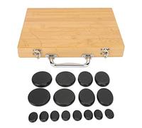 Sonew Lot de 16 Chauffe-pierres Chaudes, Chauffage Rapide, Forme Ronde, Libération de la Tension, Réduction de la Pression, Pierres de Massage, Pierre de Massage Chauffante pour Salon à Domicile(EU)