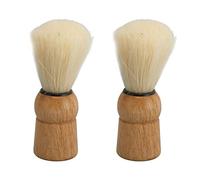 Sonew Lot de 2 Brosses à Raser avec Manche en Bois, Brosses à Barbe en Poils Synthétiques de sécurité Professionnelle pour Hommes, Brosse à Raser en Mousse pour Salon à Domicile