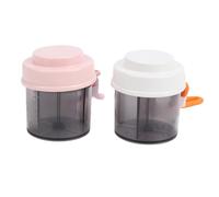 Sonew Lot de 2 Organiseurs de Tablettes Portables, Distributeur de Comprimés à 4 Compartiments avec Large Ouverture, Séparateur Amovible et Système de Double Verrouillage, pour le (Rose et blanc)