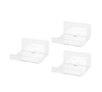 Sonew Lot de 3 étagères Flottantes en Acrylique, Petite étagère de Rangement Murale de 3 Mm d'épaisseur avec Vis et Tampons Adhésifs, étagère d'affichage en Forme de U pour Plantes, Photos,