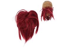 Sonew Messy Bun Hair Piece, 4 Couleurs, Femmes Filles Updo Cheveux Synthétiques Chouchous Messy Bun Perruque de Cheveux avec Bande(Rouge)