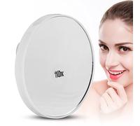 Sonew Miroir D'agrandissement 10x avec 2 Sous-tasses, Miroir de Maquillage de Voyage Portable, Miroir Cosmétique Agrandi pour les Voyages, le Maquillage, la Salle de Bain