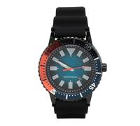 Sonew Montre Automatique pour Hommes à Lunette Tournante avec Affichage Luminescent, Design, Fonction Calendrier en Argent et Rouge (#1)