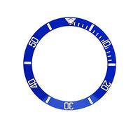 Sonew Montres en céramique Lunette Insertion Numéros Marqueurs Wristwatch Loop remplacement Classic Ring Wristband(Blue)