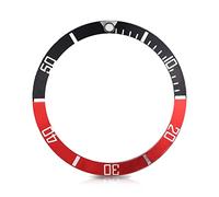 Sonew Montres en céramique Lunette Insertion Numéros Marqueurs Wristwatch Loop remplacement Classic Ring Wristband(Black + Red)