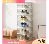 Sonew organisateur de chaussures pliable Boîte de rangement de chaussures en meuble boite 6 couches 10,04x13,58x41,34 pouces